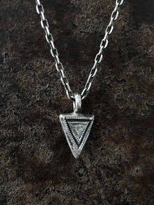 Tri Diamond Pendant Silver