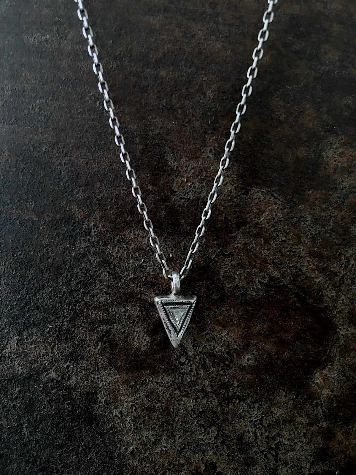 Tri Diamond Pendant Silver