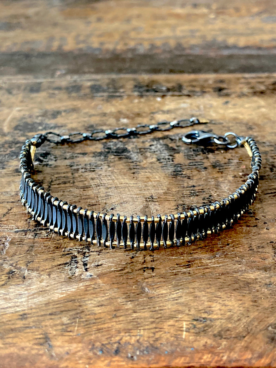 Crushed Silver & Gold Filled Bracelet