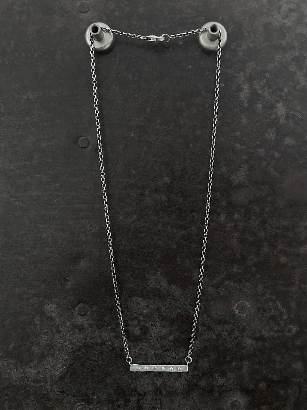 Diamond Bar Pendant Silver