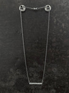 Diamond Bar Pendant Silver