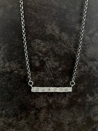 Diamond Bar Pendant Silver